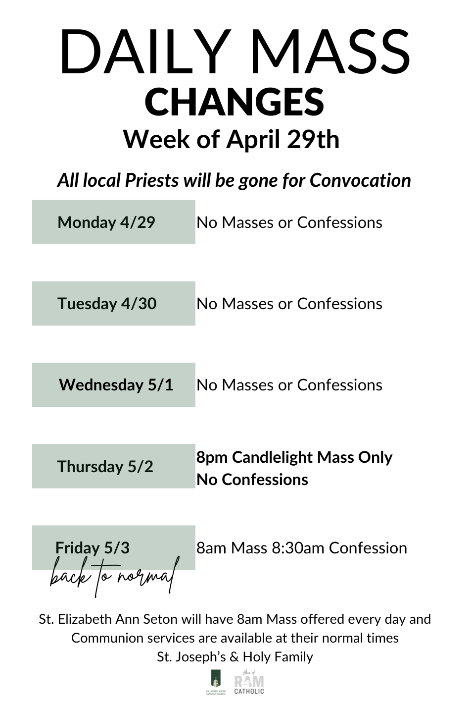 All Priests will be gone for the Convocation (400 x 600 px)